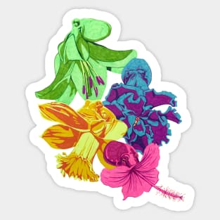 Octopus Flower Garden Sticker